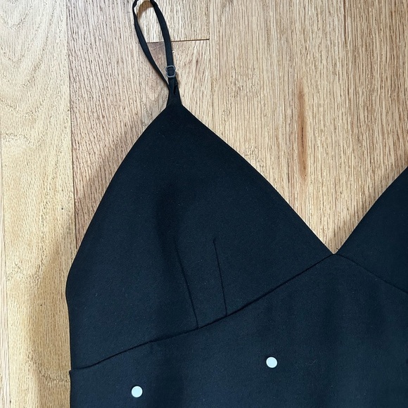 TIBI neve cami midi beaded slip dress polka dot crepe black size 10 - Picture 9 of 16